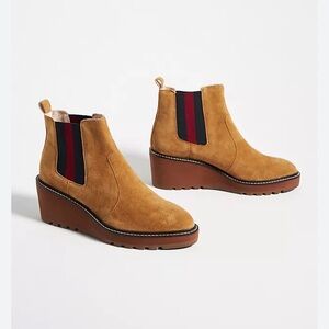 Cecelia New York Gemma Wedge Suede Boots slip on wedge heel size 6M